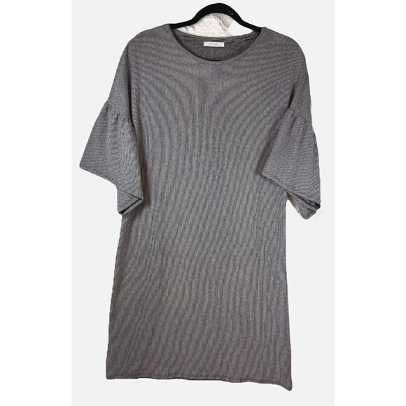 Zara Trafaluc Womens T-Shirt Dress Size Small Black White Striped Flutter Sleeve - Picture 3 of 12